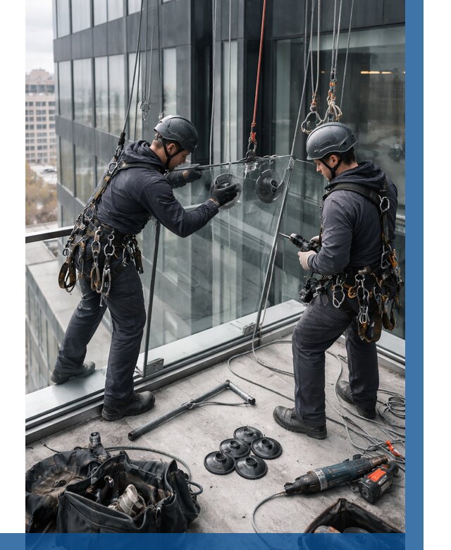 Монтаж стеклянных ограждений в Славгороде от 2600 р. | ВЫСОТНИК-Слд