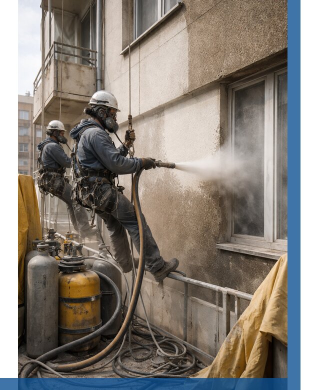 Пескоструйная очистка фасада в Славгороде от 676 р. | ВЫСОТНИК-Слд