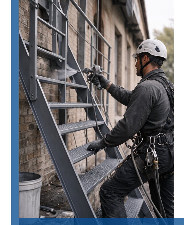 Покраска и антикоррозионная защита пожарных лестниц в Славгороде