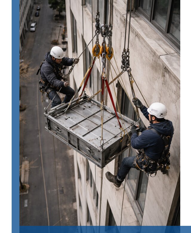 Спуск и подъем грузов по фасаду в Славгороде для зданий