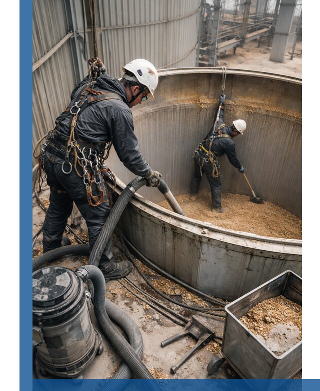 Профессиональная чистка зерновых бункеров в Славгороде с выездом