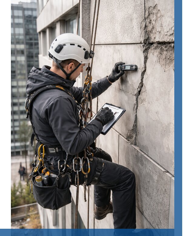 Обследование фасада альпинистами в Славгороде от 125 р. | ВЫСОТНИК-Слд
