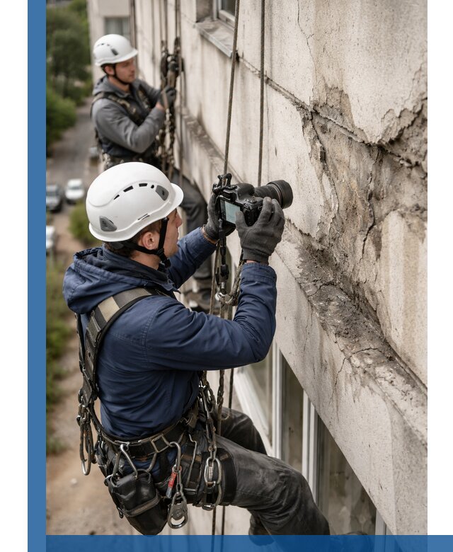 Фотофиксация дефектов фасада с высотной съемкой в Славгороде